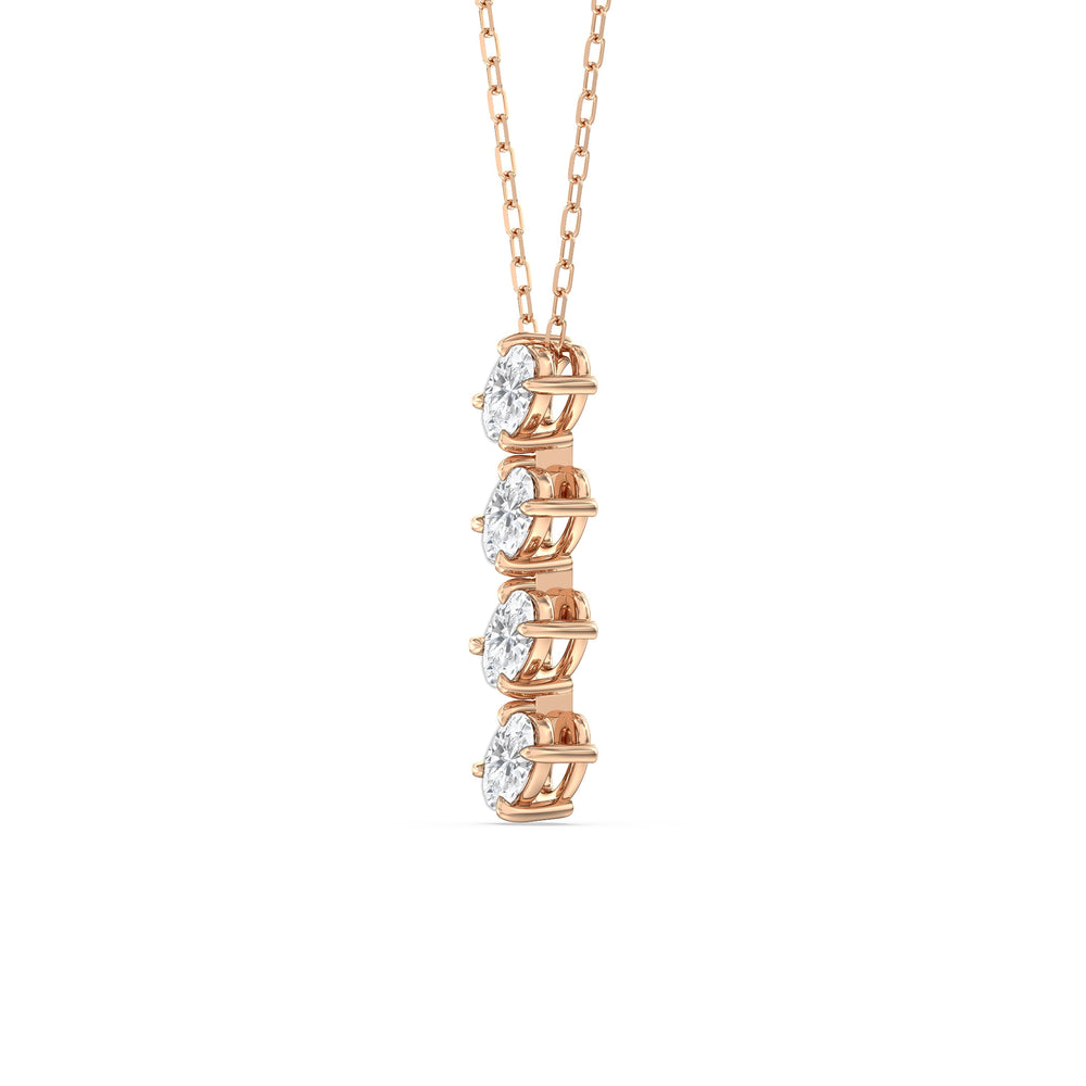 Cascade Diamond Necklace with 18KT Rose Gold / Lab / 1 Cut Diamond in 14KT Rose Gold / Lab / 1 view 2

