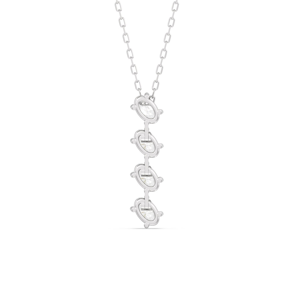 Cascade Diamond Necklace with 18KT White Gold / Lab / 1 Cut Diamond in 14KT White Gold / Lab / 1 view 6
