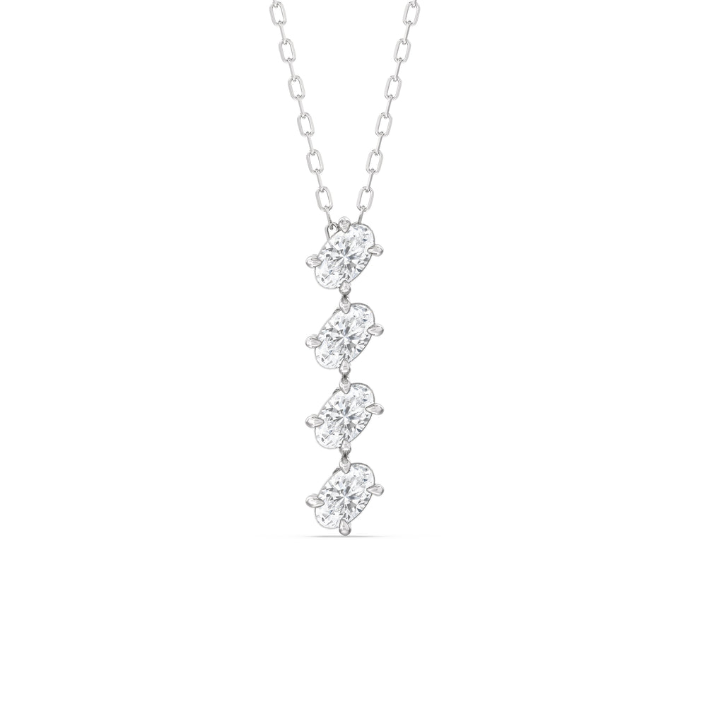 Cascade Diamond Necklace with 18KT White Gold / Lab / 1 Cut Diamond in 14KT White Gold / Lab / 1 view 1
