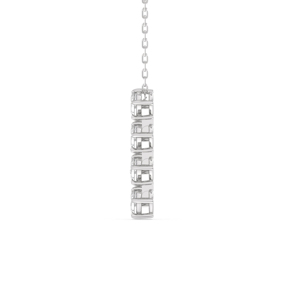 Cascade Diamond Necklace with 18KT White Gold / Lab / 1 Cut Diamond in 14KT White Gold / Lab / 1 view 5
