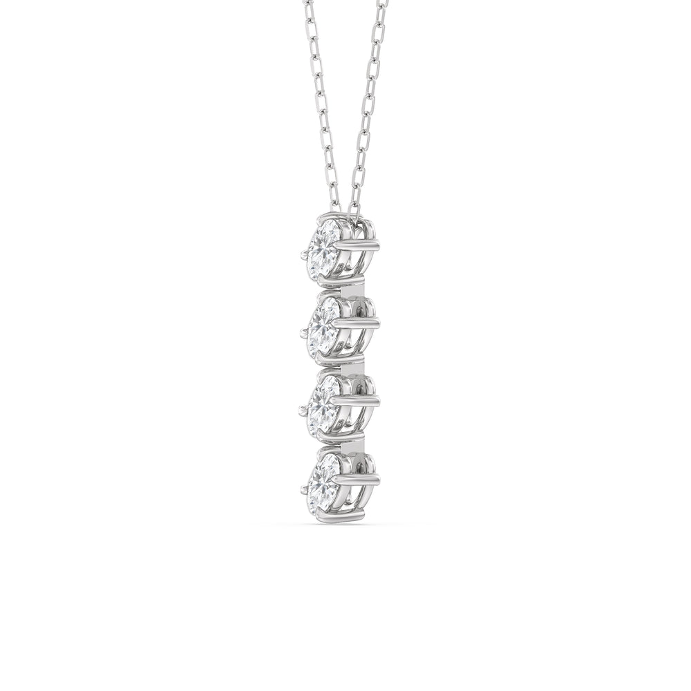 Cascade Diamond Necklace with 18KT White Gold / Lab / 1 Cut Diamond in 14KT White Gold / Lab / 1 view 2
