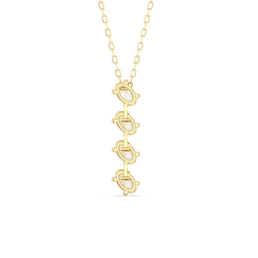 Cascade Diamond Necklace with 18KT Yellow Gold / Lab / 1 Cut Diamond in 14KT Yellow Gold / Lab / 1 view 6
