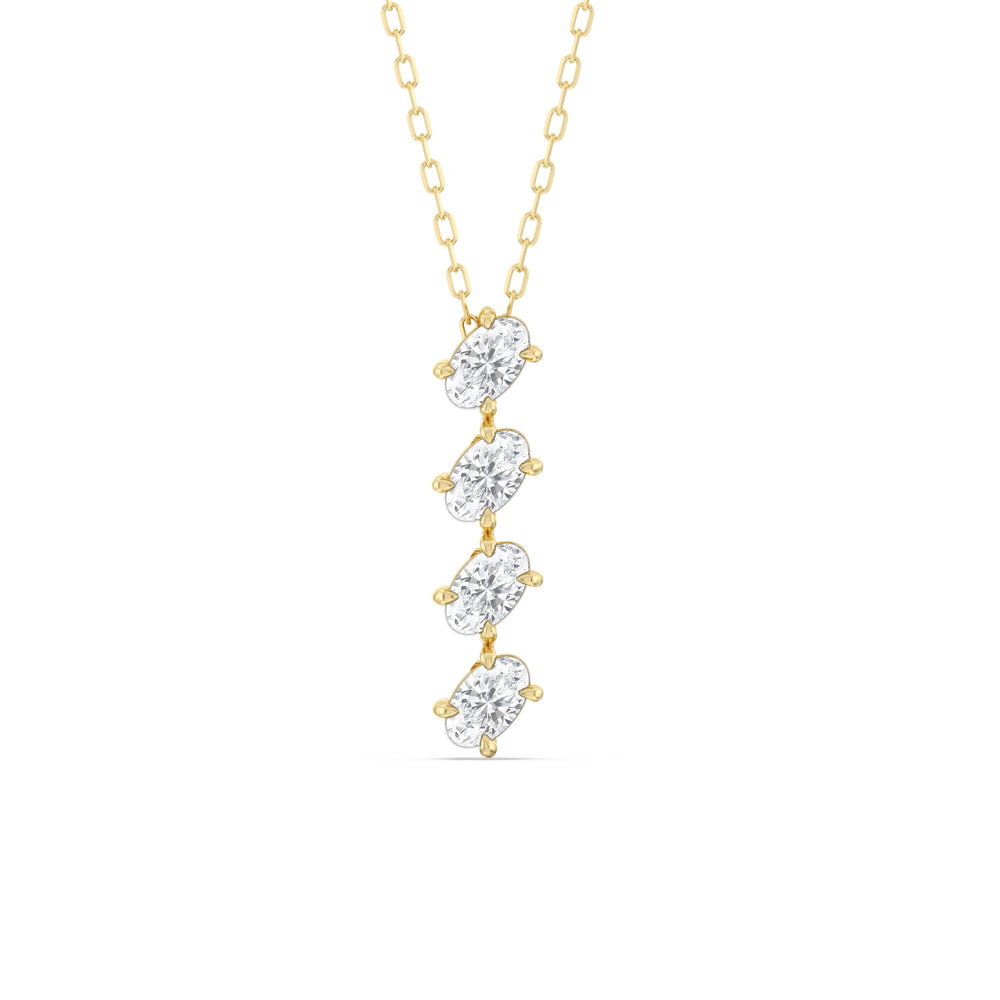Cascade Diamond Necklace with 18KT Yellow Gold / Lab / 1 Cut Diamond in 14KT Yellow Gold / Lab / 1 view 1
