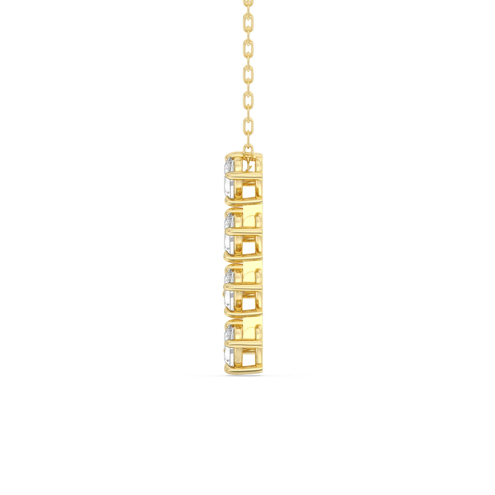 Cascade Diamond Necklace with 18KT Yellow Gold / Lab / 1 Cut Diamond in 14KT Yellow Gold / Lab / 1 view 5
