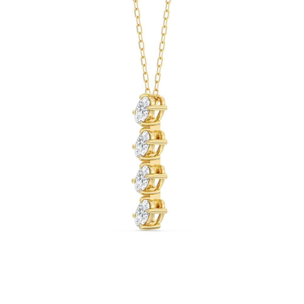 Cascade Diamond Necklace with 18KT Yellow Gold / Lab / 1 Cut Diamond in 14KT Yellow Gold / Lab / 1 view 2
