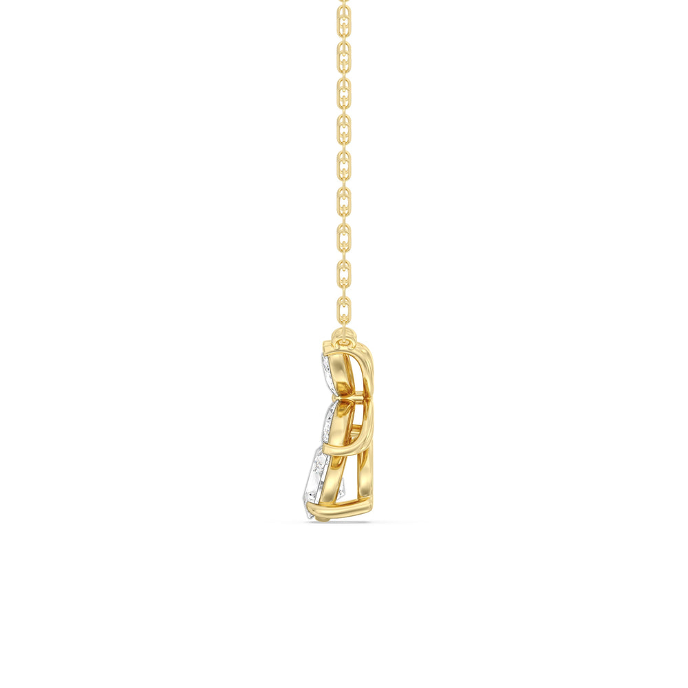 Tulip Drop Necklace with 18KT Yellow Gold / Lab / 1 Cut Diamond in 14KT Yellow Gold / Lab / 1 view 5
