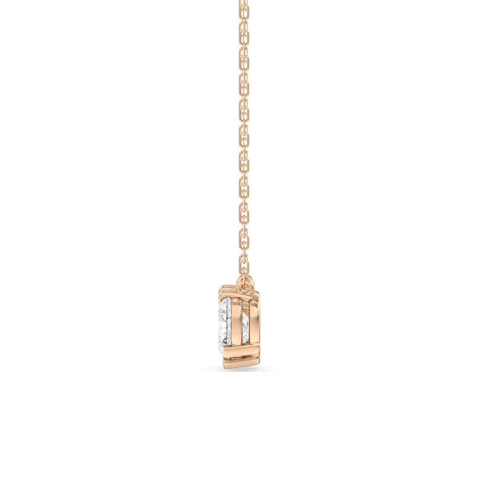 Trio Heart Cluster Diamond Necklace with 18KT Rose Gold / Lab / 1 1/2 Cut Diamond in 14KT Rose Gold / Lab / 1 1/2 view 4
