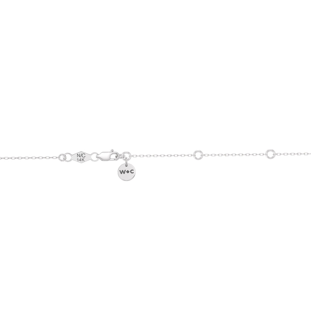 Trio Heart Cluster Diamond Necklace with 18KT White Gold / Lab / 1 1/2 Cut Diamond in 14KT White Gold / Lab / 1 1/2 view 6
