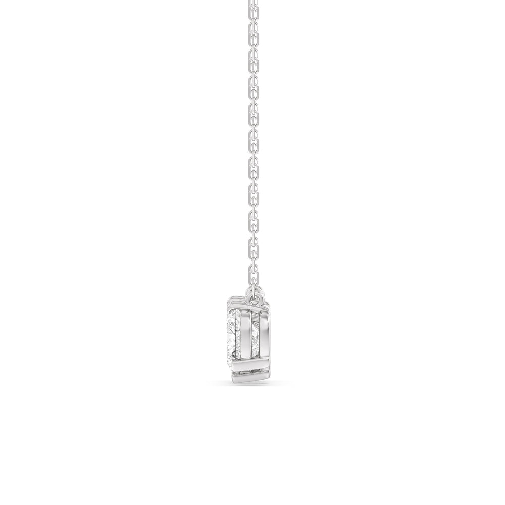 Trio Heart Cluster Diamond Necklace with 18KT White Gold / Lab / 1 1/2 Cut Diamond in 14KT White Gold / Lab / 1 1/2 view 4
