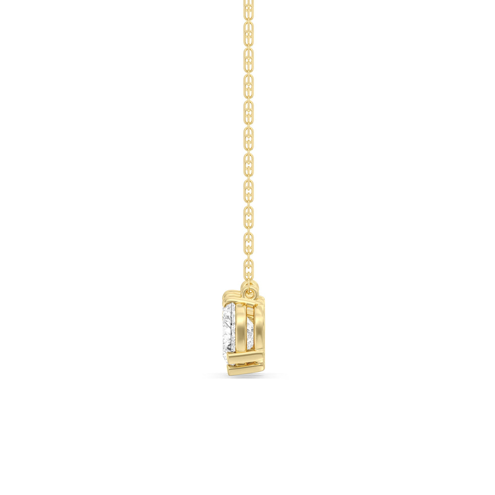 Trio Heart Cluster Diamond Necklace with 18KT Yellow Gold / Lab / 1 1/2 Cut Diamond in 14KT Yellow Gold / Lab / 1 1/2 view 4
