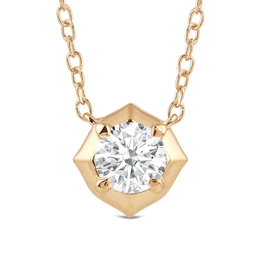 Signature Solitaire Diamond Pendant with 18KT Yellow Gold / Lab / 1/2 Cut Diamond in 14KT Yellow Gold / Lab / 1/2 view 2
