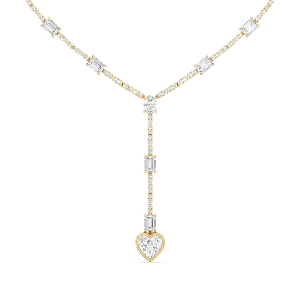 Heart Shape Drop Necklace with 18KT Yellow Gold / Lab / 24 Cut Diamond in 14KT Yellow Gold / Lab / 24 view 1
