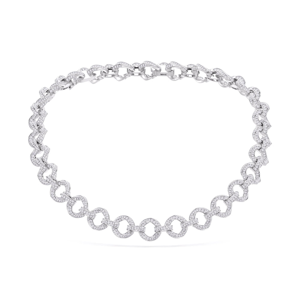 The Bond Necklace with 18KT White Gold / Lab / 18 Cut Diamond in 14KT White Gold / Lab / 18 view 1
