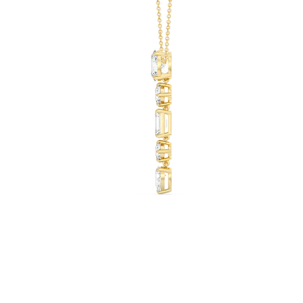 Elegance Fancy Shape Dangler Necklace with 18KT Yellow Gold / Lab / 5 1/2 Cut Diamond in 14KT Yellow Gold / Lab / 5 1/2 view 2
