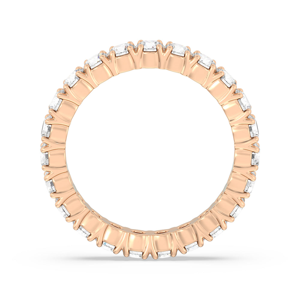 Classic Shared Prong Diamond Eternity Ring with 18KT Rose Gold / Lab / 2 1/5 Cut Diamond in 14KT Rose Gold / Lab / 2 1/5 view 2
