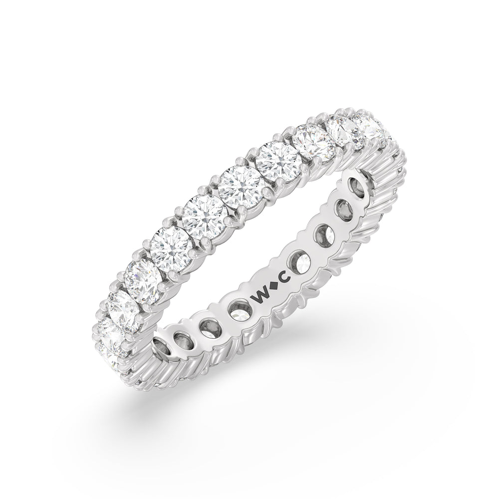 Classic Shared Prong Diamond Eternity Ring with 18KT White Gold / Lab / 2 1/5 Cut Diamond in 14KT White Gold / Lab / 2 1/5 view 3
