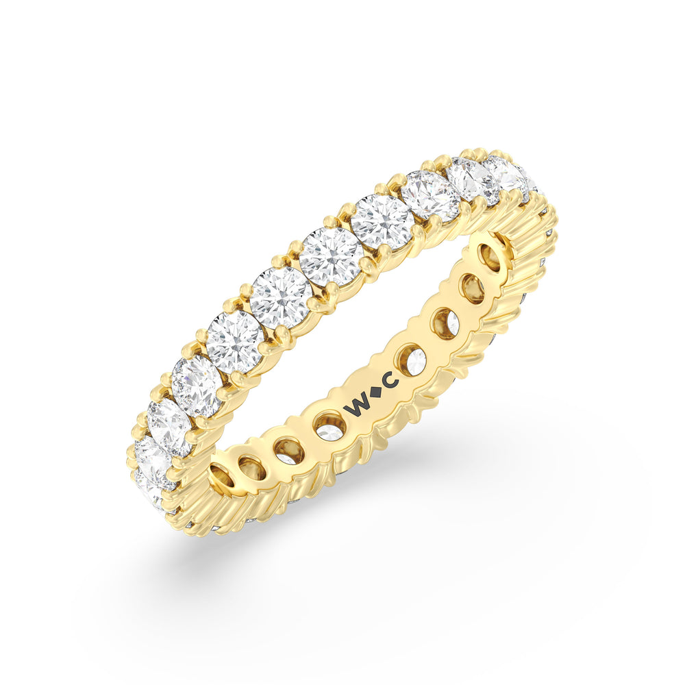 Classic Shared Prong Diamond Eternity Ring with 18KT Yellow Gold / Lab / 2 1/5 Cut Diamond in 14KT Yellow Gold / Lab / 2 1/5 view 3
