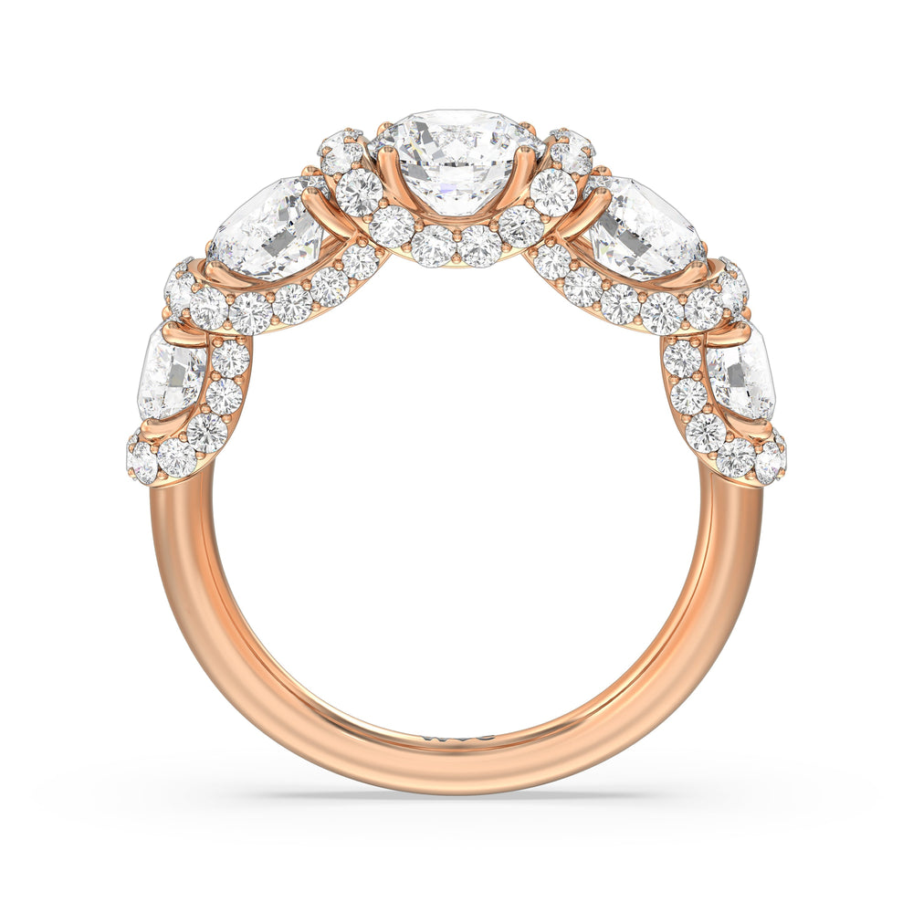 The Crown Anniversary Ring with 18KT Rose Gold / Lab / 4 Cut Diamond in 14KT Rose Gold / Lab / 4 view 4
