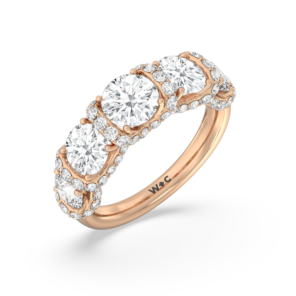 The Crown Anniversary Ring with 18KT Rose Gold / Lab / 4 Cut Diamond in 14KT Rose Gold / Lab / 4 view 5
