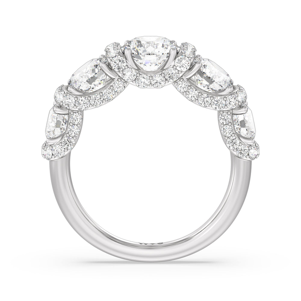 The Crown Anniversary Ring with 18KT White Gold / Lab / 4 Cut Diamond in 14KT White Gold / Lab / 4 view 4
