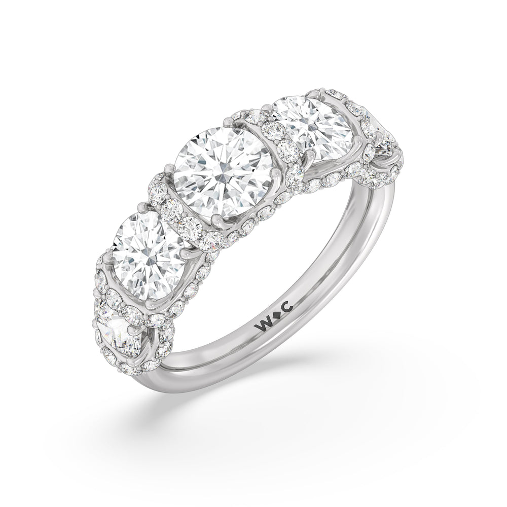 The Crown Anniversary Ring with 18KT White Gold / Lab / 4 Cut Diamond in 14KT White Gold / Lab / 4 view 5
