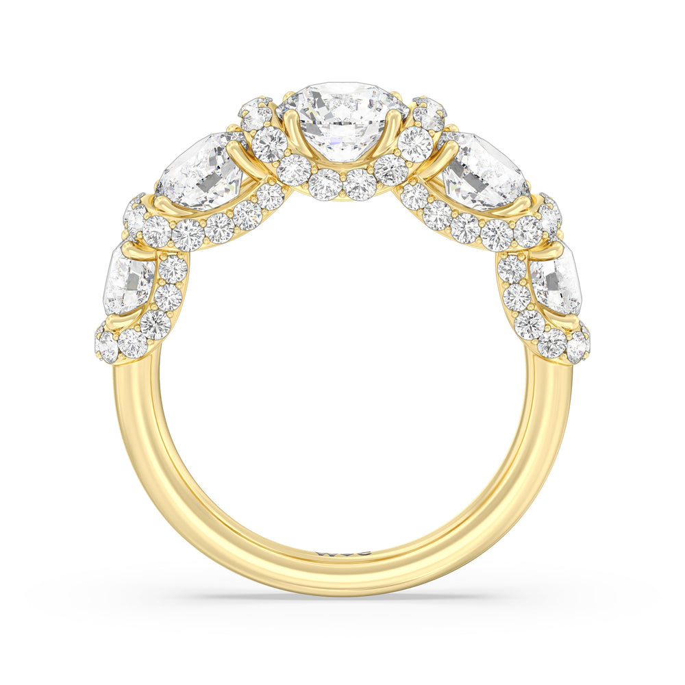 The Crown Anniversary Ring with 18KT Yellow Gold / Lab / 4 Cut Diamond in 14KT Yellow Gold / Lab / 4 view 4
