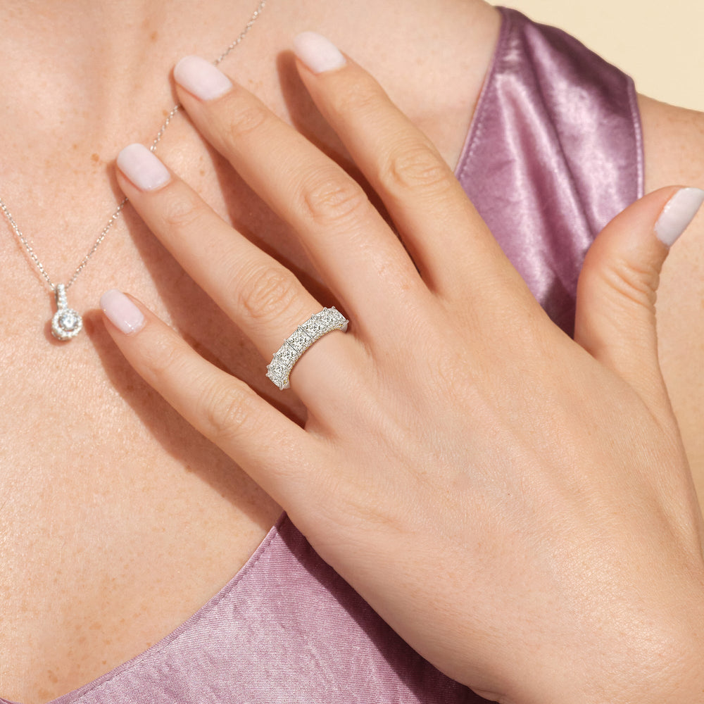 The Palace Anniversary Ring with 18KT White & Rose Gold / Lab / 5 9/10 Cut Diamond in 14KT White & Rose Gold / Lab / 5 9/10 view 2
