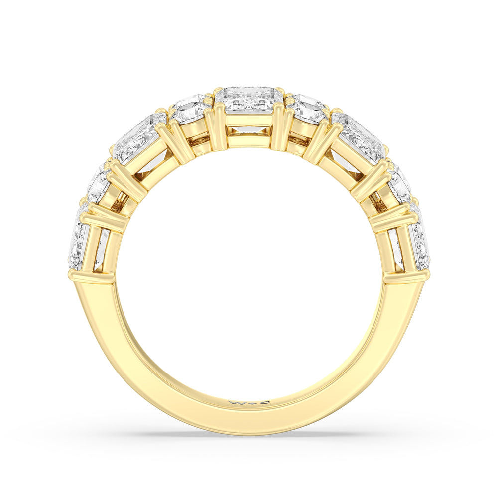 Emerald Station Anniversary Ring with 18KT Yellow Gold / Lab / 4 Cut Diamond in 14KT Yellow Gold / Lab / 4 view 4
