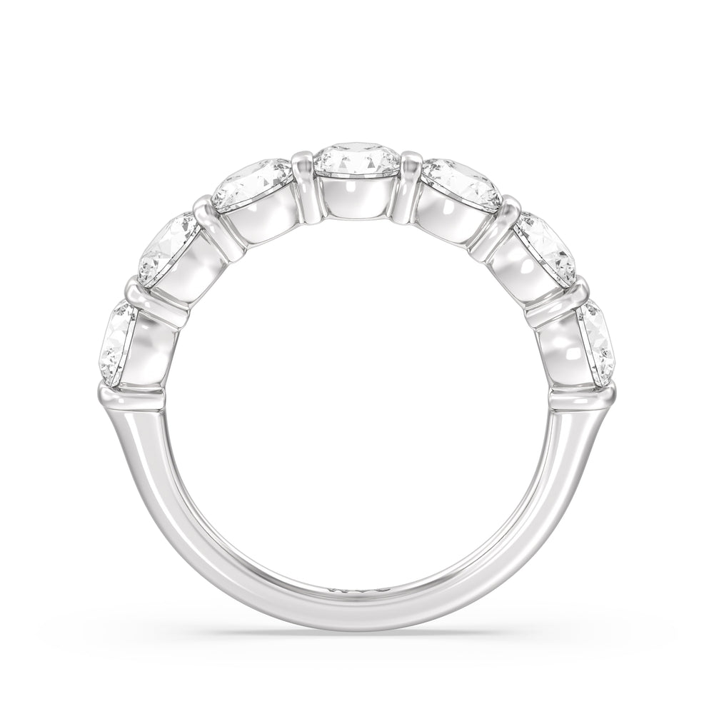 Bar Set Round diamond Anniversary Ring with 18KT White Gold / Lab / 2 1/2 Cut Diamond in 14KT White Gold / Lab / 2 1/2 view 4
