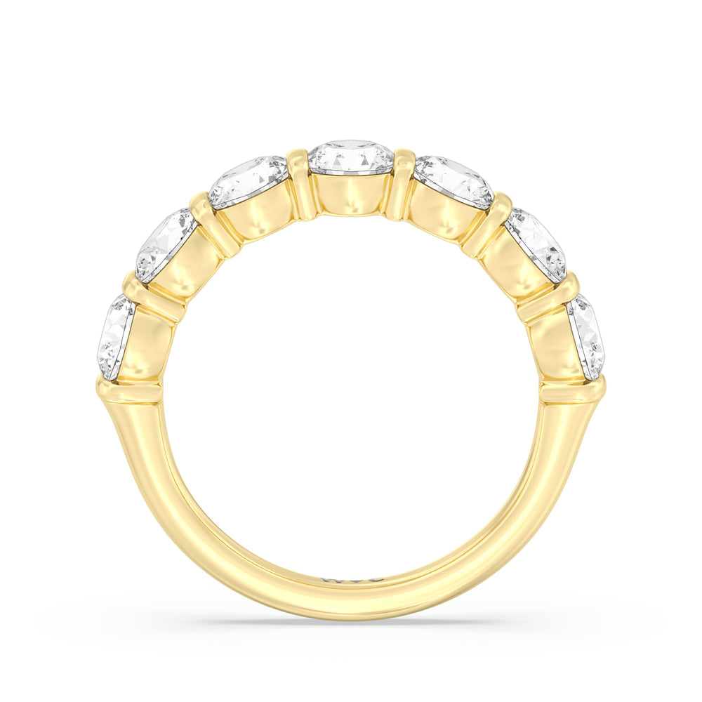 Bar Set Round diamond Anniversary Ring with 18KT Yellow Gold / Lab / 2 1/2 Cut Diamond in 14KT Yellow Gold / Lab / 2 1/2 view 4
