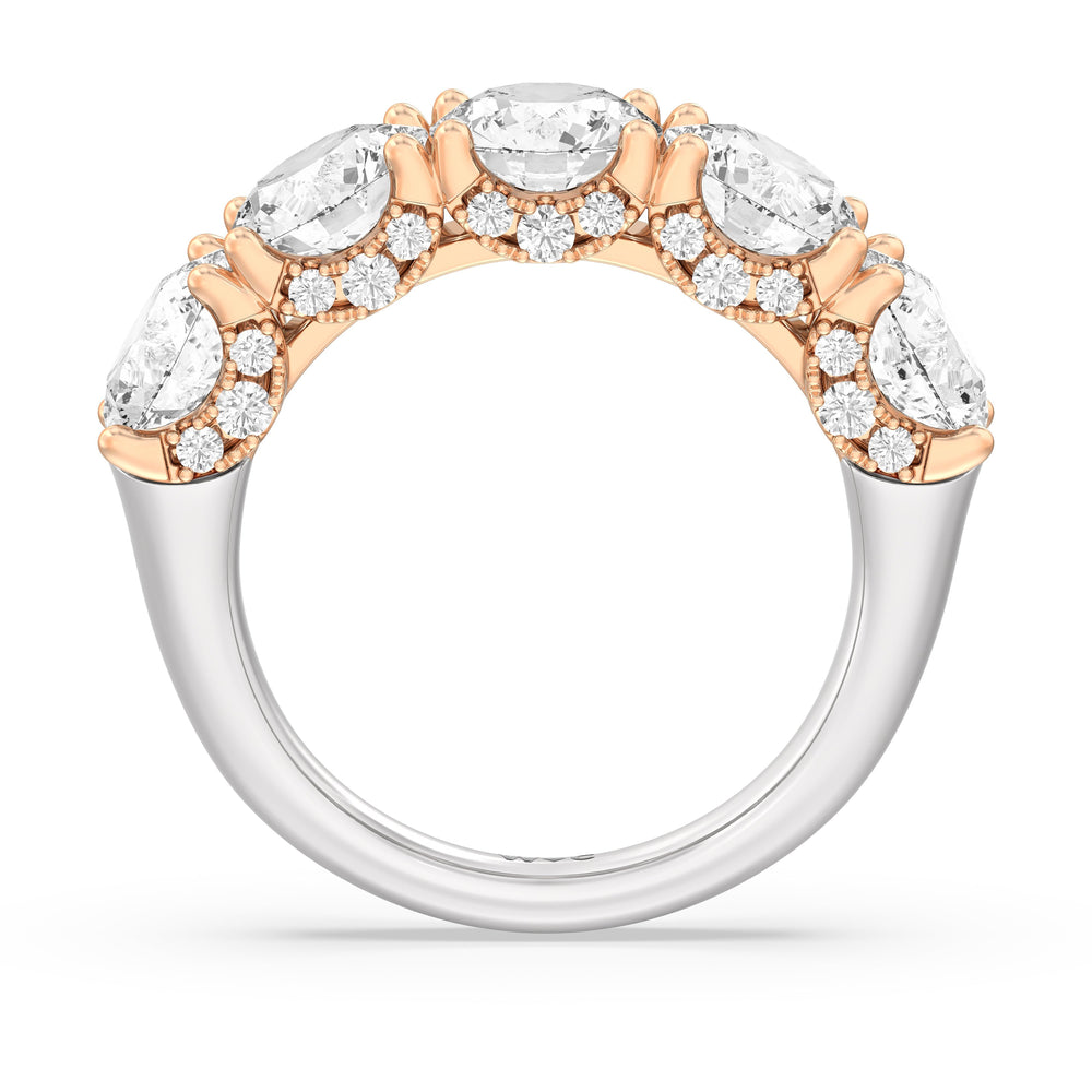 The Philharmonic Anniversary Ring with 18KT White & Rose Gold / Lab / 5 3/8 Cut Diamond in 14KT White & Rose Gold / Lab / 5 3/8 view 4

