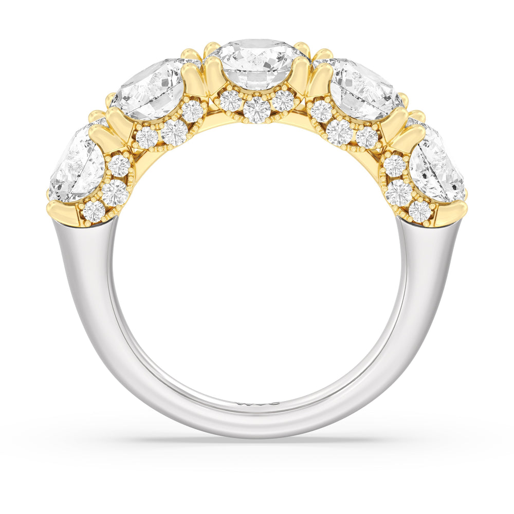 The Philharmonic Anniversary Ring with 18KT White & Yellow Gold / Lab / 5 3/8 Cut Diamond in 14KT White & Yellow Gold / Lab / 5 3/8 view 4
