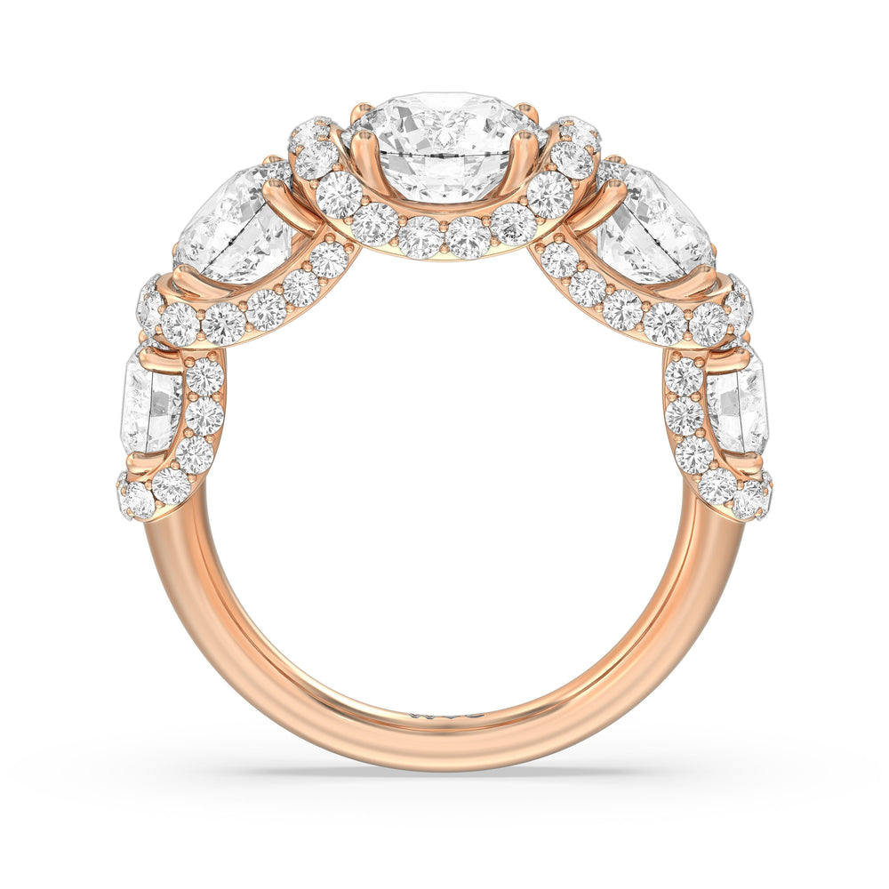 The Crown Anniversary Ring with 18KT Rose Gold / Lab / 5 1/2 Cut Diamond in 14KT Rose Gold / Lab / 5 1/2 view 4
