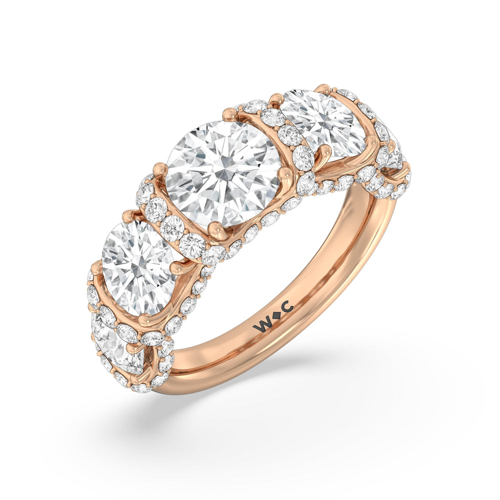 The Crown Anniversary Ring with 18KT Rose Gold / Lab / 5 1/2 Cut Diamond in 14KT Rose Gold / Lab / 5 1/2 view 5
