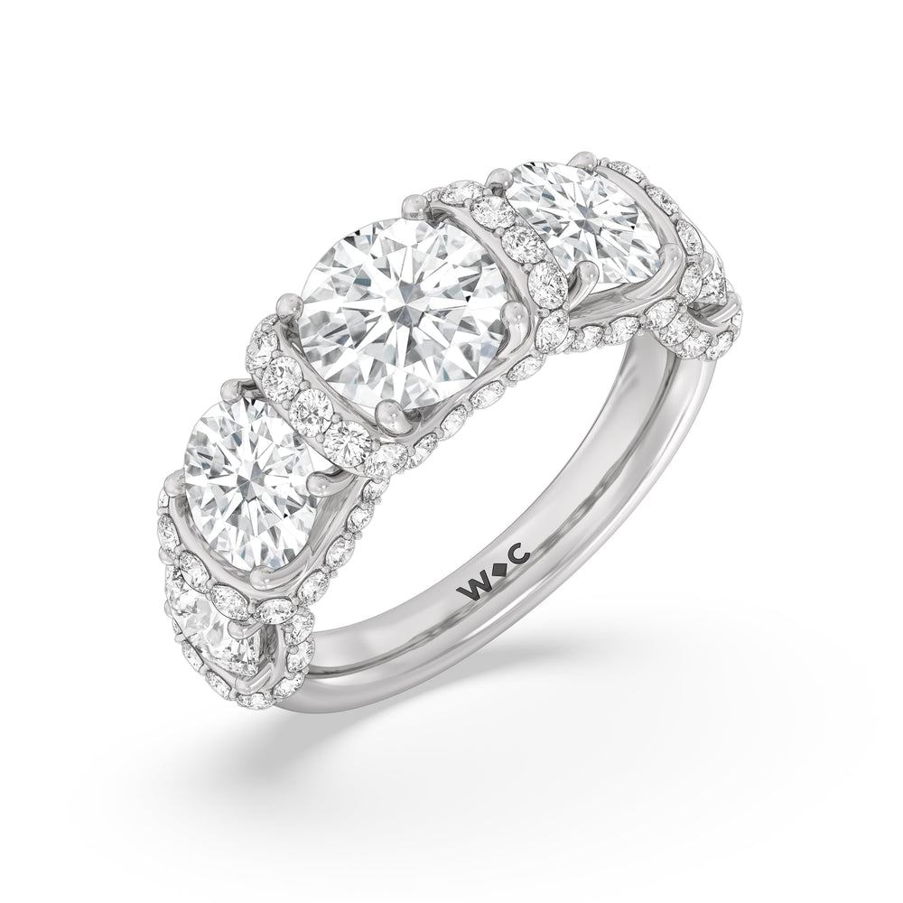 The Crown Anniversary Ring with 18KT White Gold / Lab / 5 1/2 Cut Diamond in 14KT White Gold / Lab / 5 1/2 view 5
