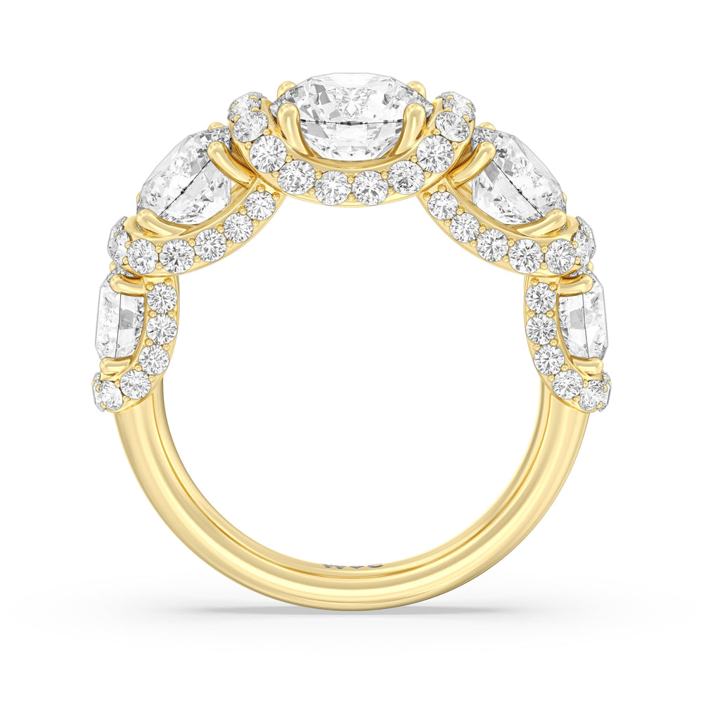 The Crown Anniversary Ring with 18KT Yellow Gold / Lab / 5 1/2 Cut Diamond in 14KT Yellow Gold / Lab / 5 1/2 view 4
