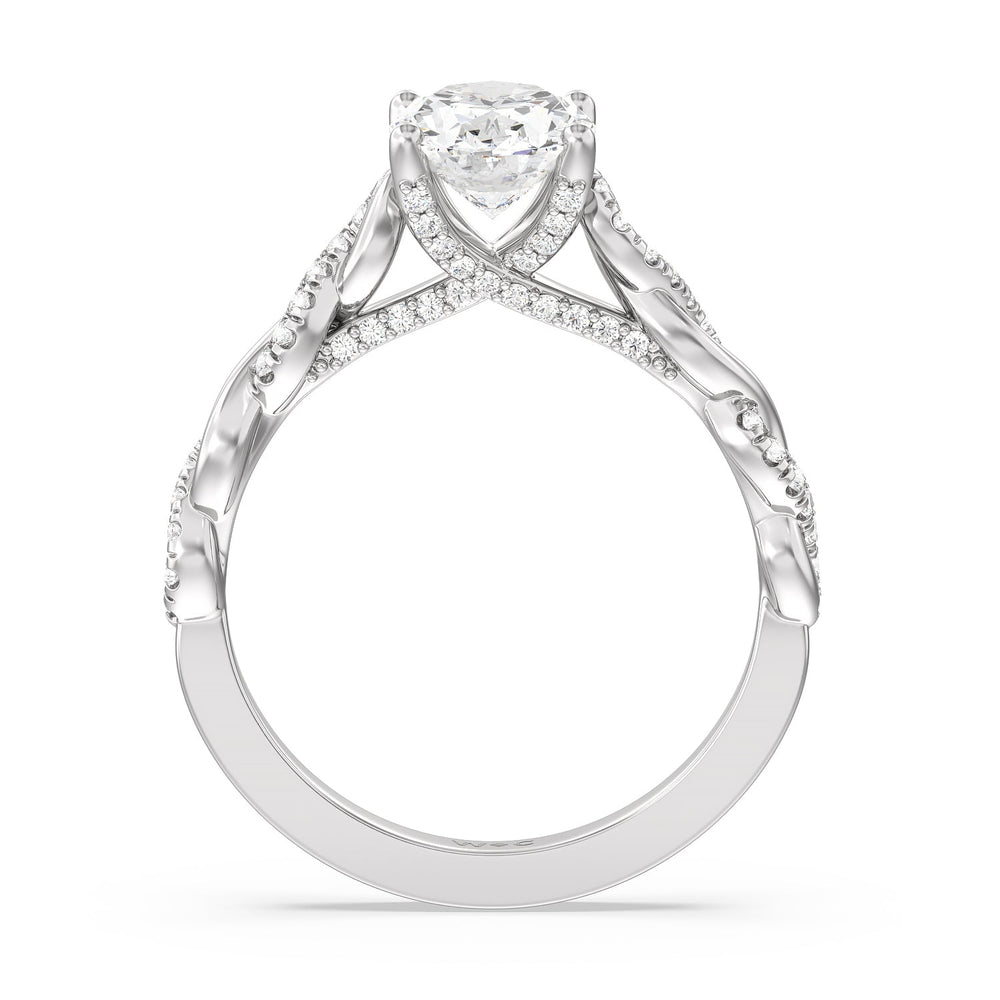 Oval Cut Glamour Twisted Diamond Engagement Ring with Lab Grown Diamond in 14KT Platinum view 2

