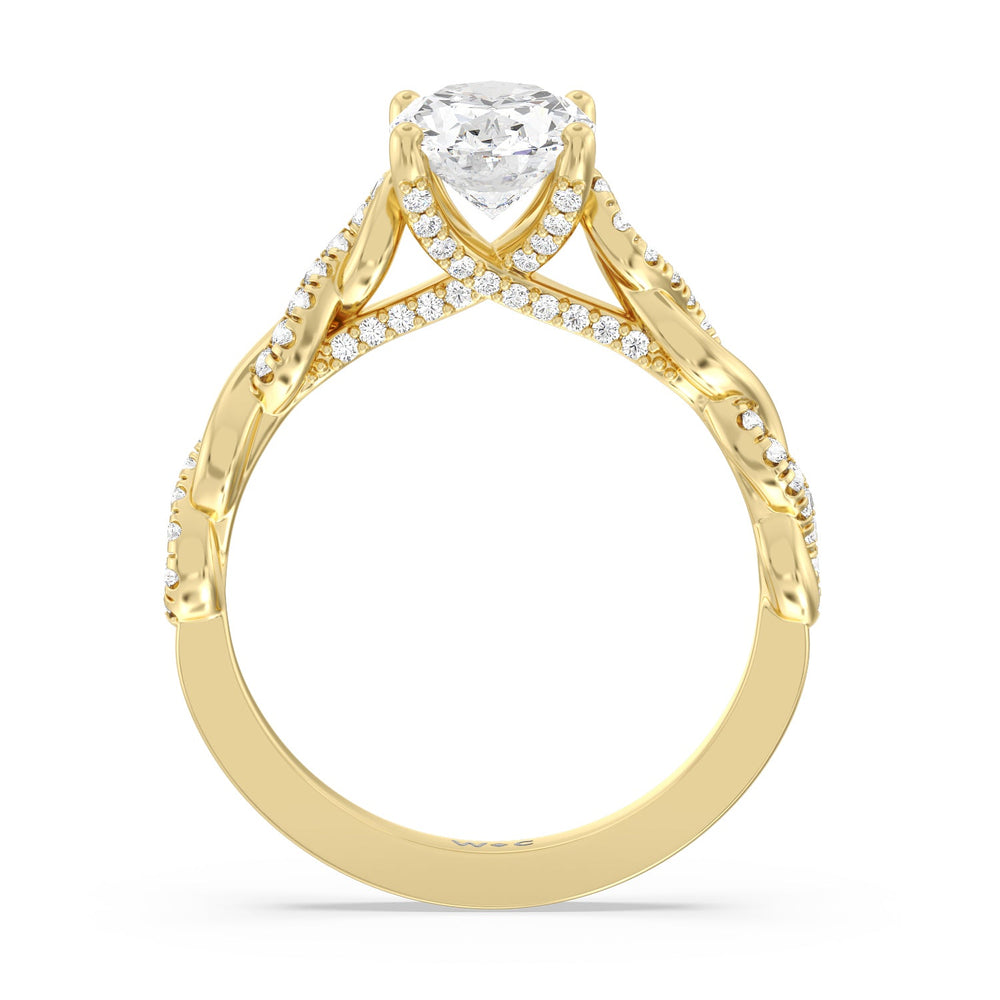 Oval Cut Glamour Twisted Diamond Engagement Ring with Lab Grown Diamond in 14KT Yellow Gold view 2
