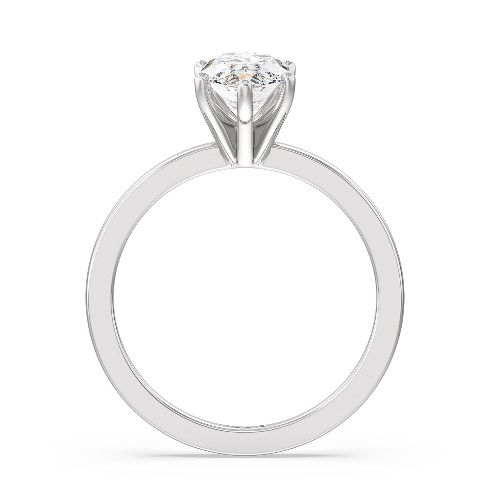 Marquise Cut Fine Petite Solitaire Diamond Engagement Ring with Lab Grown Diamond in 14KT Platinum view 2
