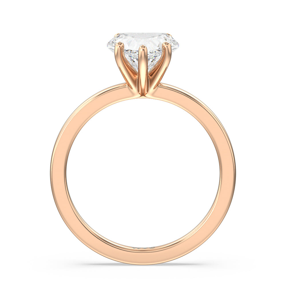 Heart Cut Fine Petite Solitaire Diamond Engagement Ring with Lab Grown Diamond in 14KT Rose Gold view 2
