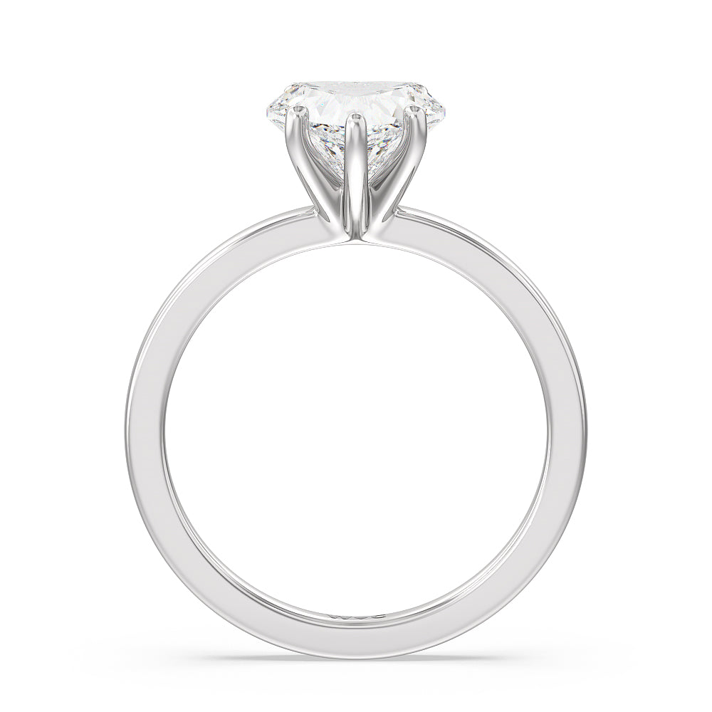 Heart Cut Fine Petite Solitaire Diamond Engagement Ring with Lab Grown Diamond in 14KT Platinum view 2
