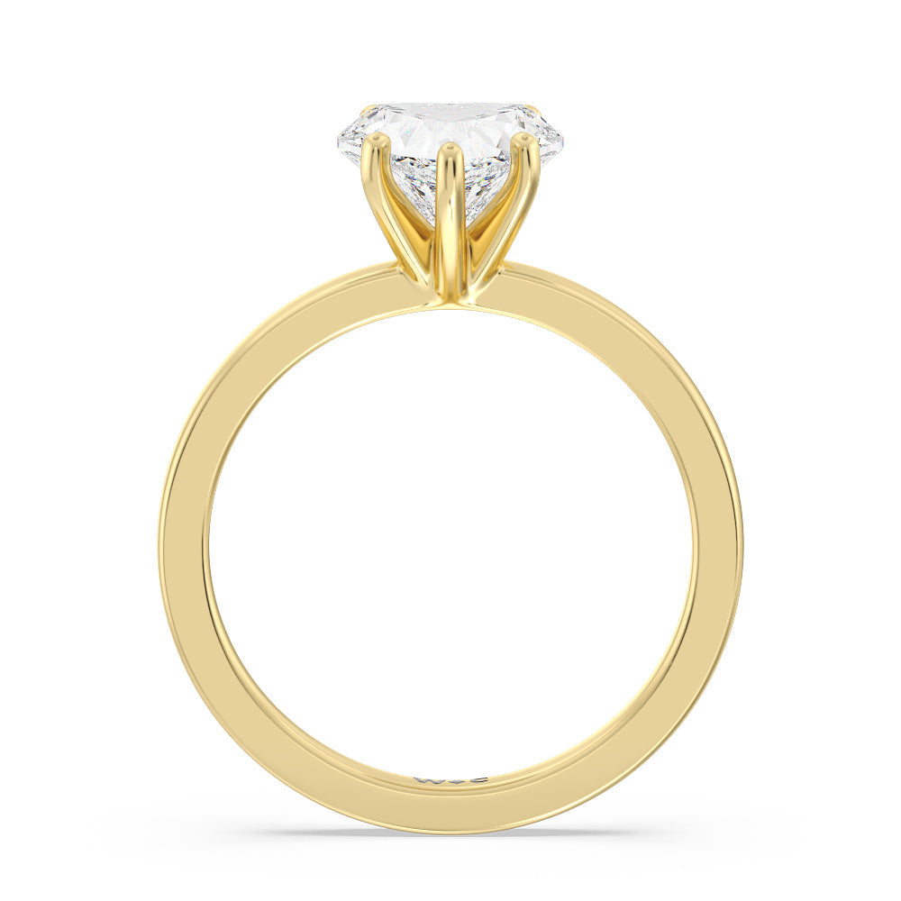 Heart Cut Fine Petite Solitaire Diamond Engagement Ring with Lab Grown Diamond in 14KT Yellow Gold view 2
