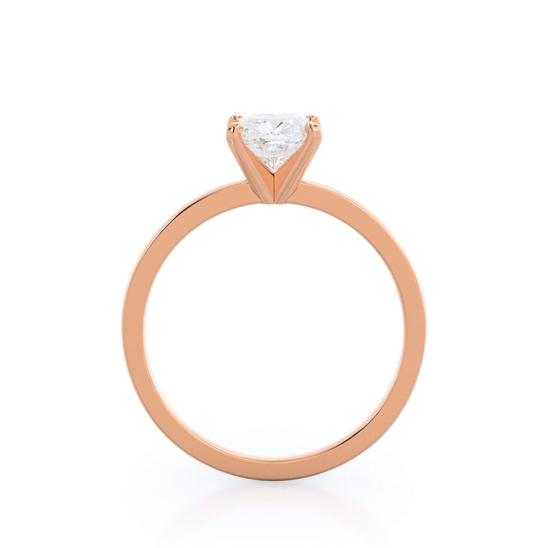 Cushion Cut Fine Petite Solitaire Diamond Engagement Ring with Lab Grown Diamond in 14KT Rose Gold view 2
