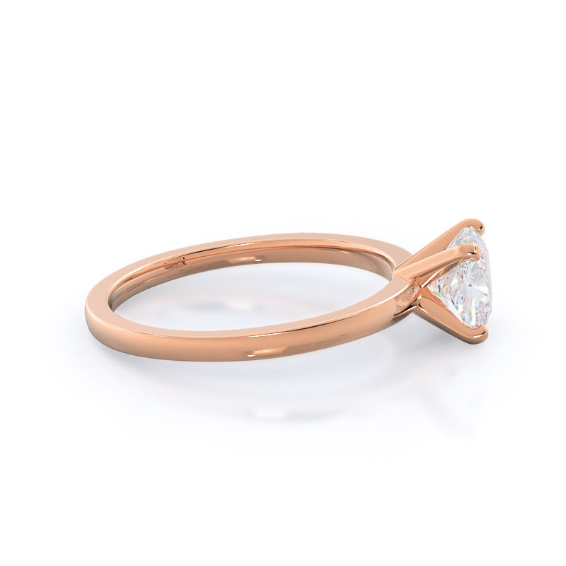 Cushion Cut Fine Petite Solitaire Diamond Engagement Ring with Lab Grown Diamond in 14KT Rose Gold view 3
