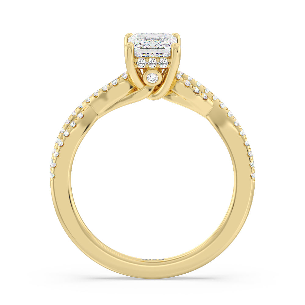 Hidden Accent Rings Twist Hidden Accent 2 1/3 CTTW Round Cut Lab Grown Diamond Engagement ...