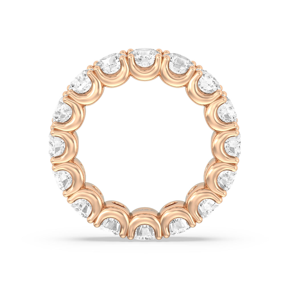 Shared Prong Wave Lab Diamond Eternity Ring with 18KT Rose Gold / Lab / 5 1/4 Cut Diamond in 14KT Rose Gold / Lab / 5 1/4 view 2
