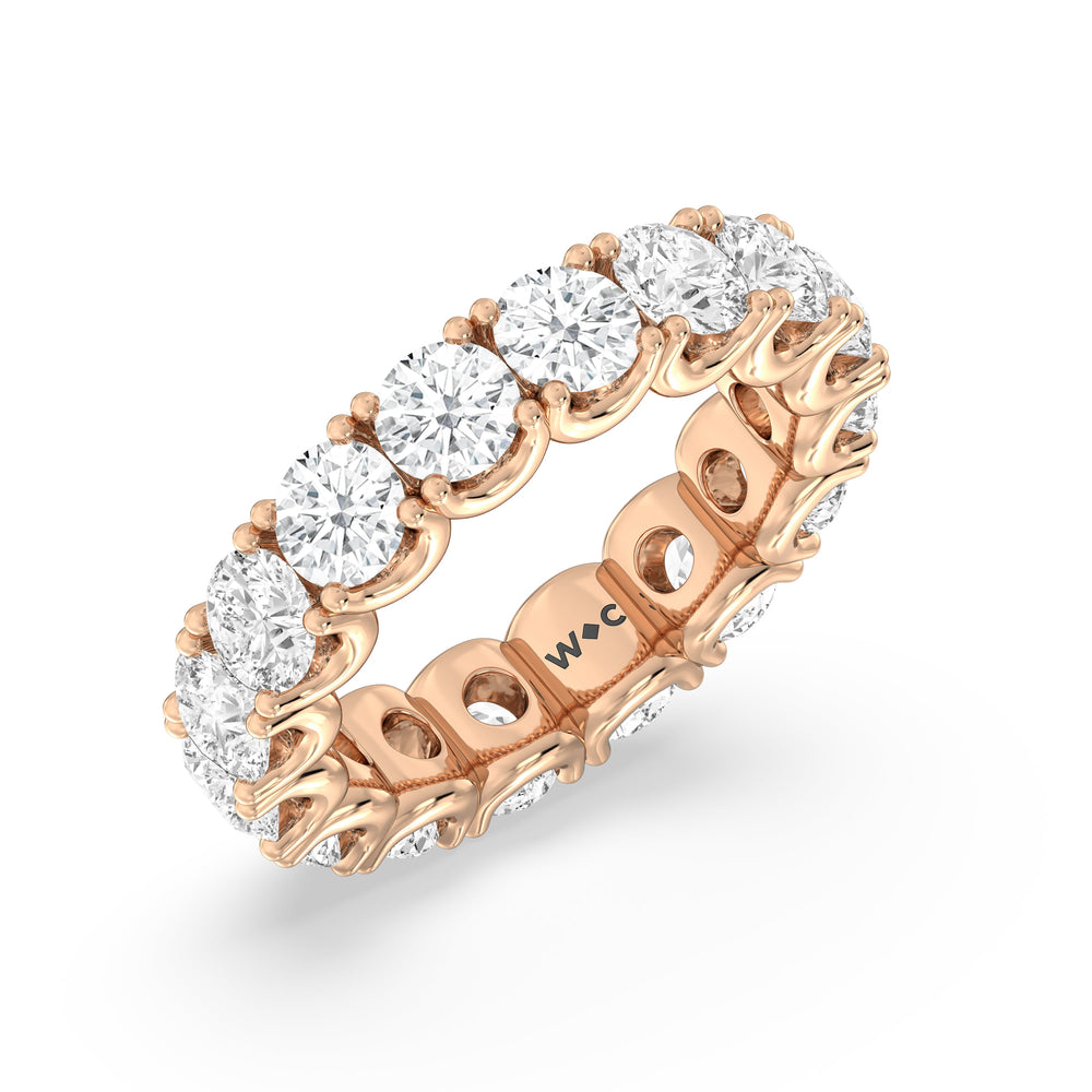 Shared Prong Wave Lab Diamond Eternity Ring with 18KT Rose Gold / Lab / 5 1/4 Cut Diamond in 14KT Rose Gold / Lab / 5 1/4 view 3
