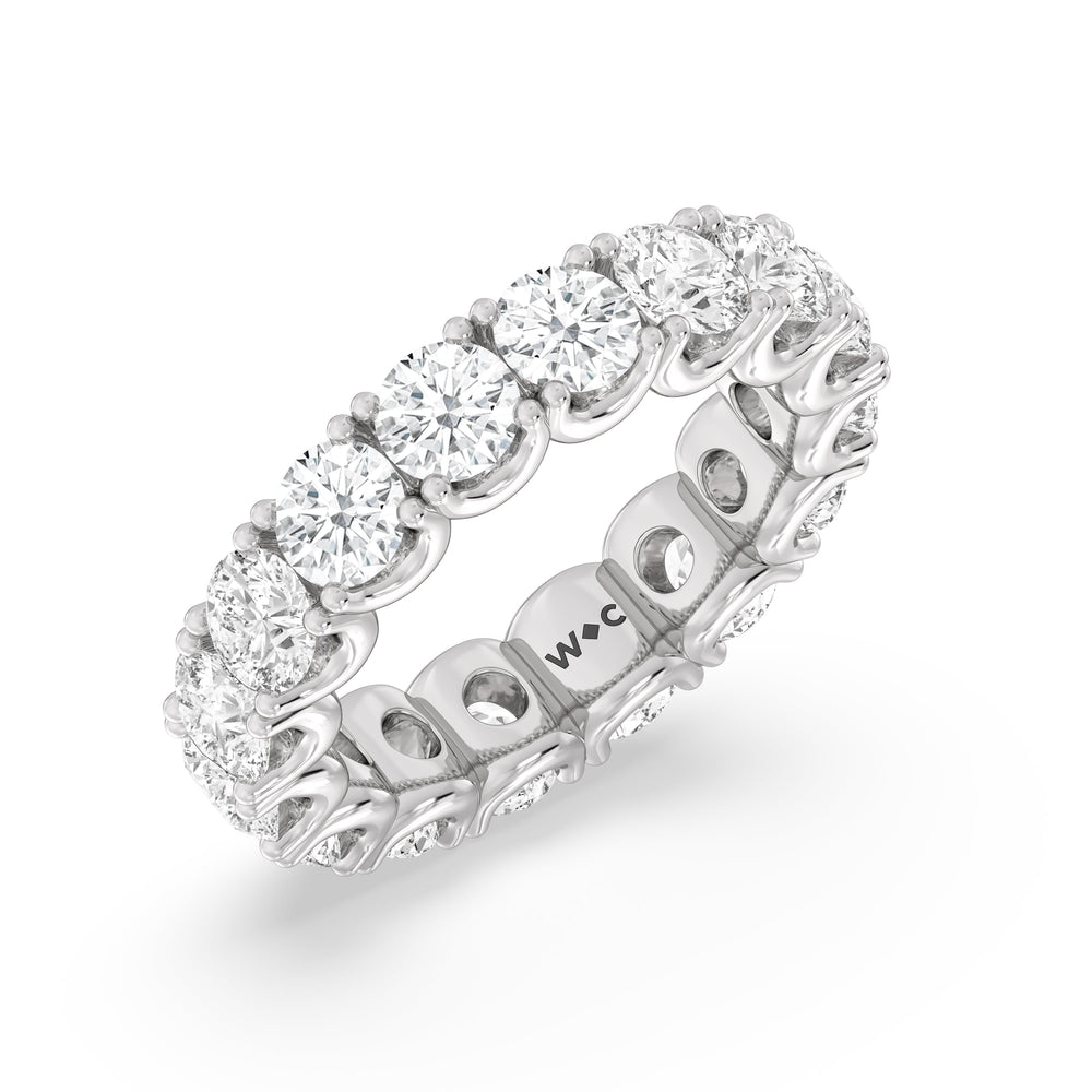 Shared Prong Wave Lab Diamond Eternity Ring with 18KT White Gold / Lab / 5 1/4 Cut Diamond in 14KT White Gold / Lab / 5 1/4 view 3
