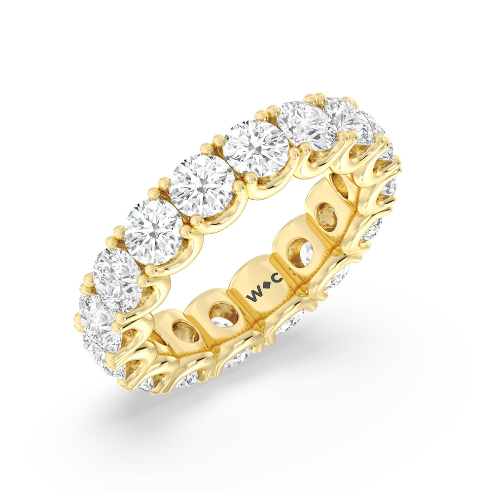 Shared Prong Wave Lab Diamond Eternity Ring with 18KT Yellow Gold / Lab / 5 1/4 Cut Diamond in 14KT Yellow Gold / Lab / 5 1/4 view 3
