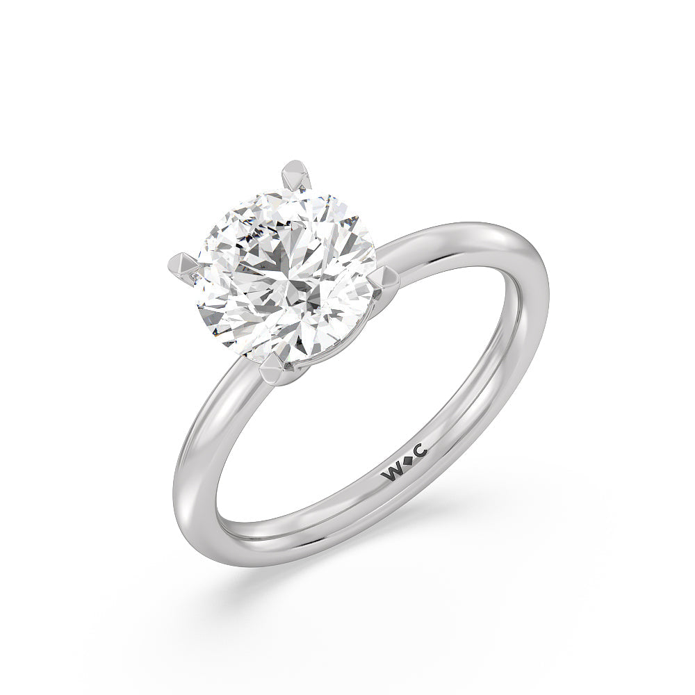 Classic Four Prong Petite Comfort Fit Solitaire Engagement Ring